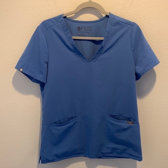 FIGS Technical Collection. Light Blue Scrub Top. Size Small. No Stains or Rips.  - Picture 1 of 6